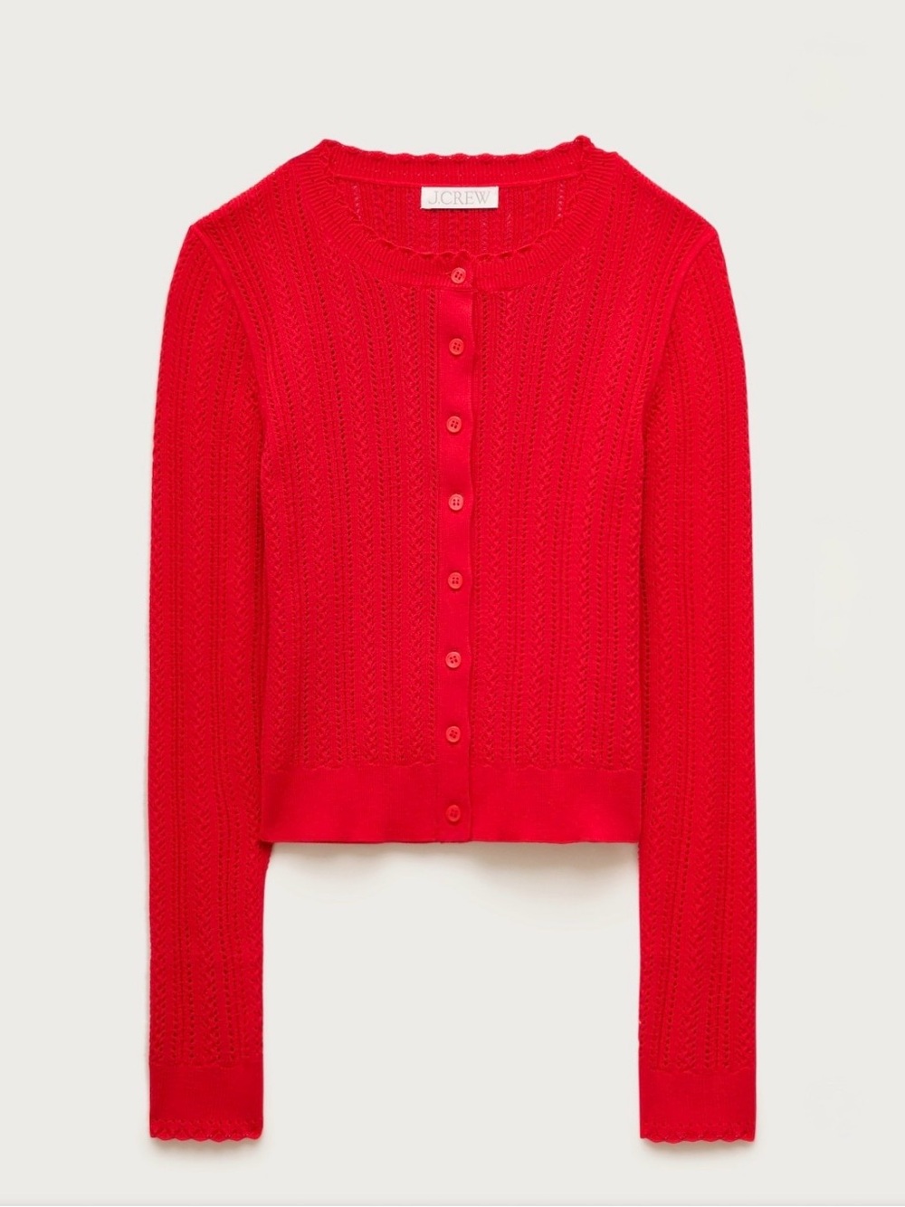 J. Crew Jackie pointelle cardigan in premium ultra-fine cotton, Medium